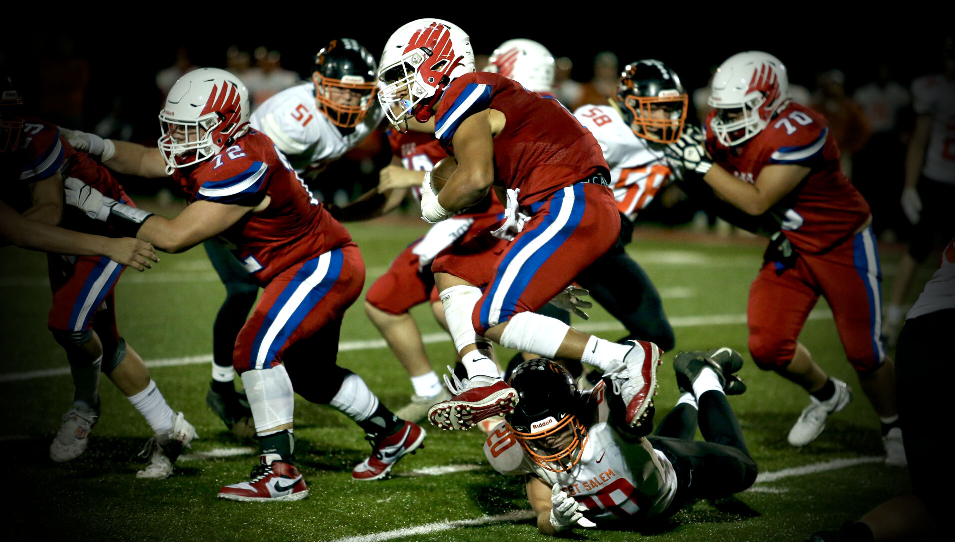 Nate Schindler Leaps a Panther Defender